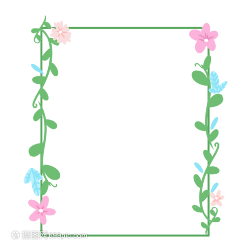 綻放的童趣 卡通花朵方形邊框的藝術魅力