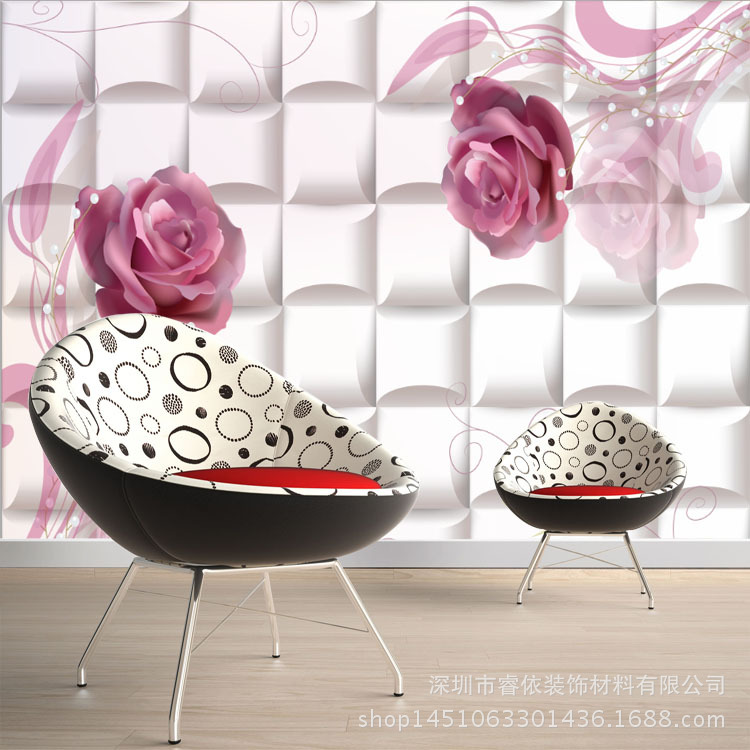 簡約3D立體玫瑰壁畫 為客廳臥室注入藝術靈魂